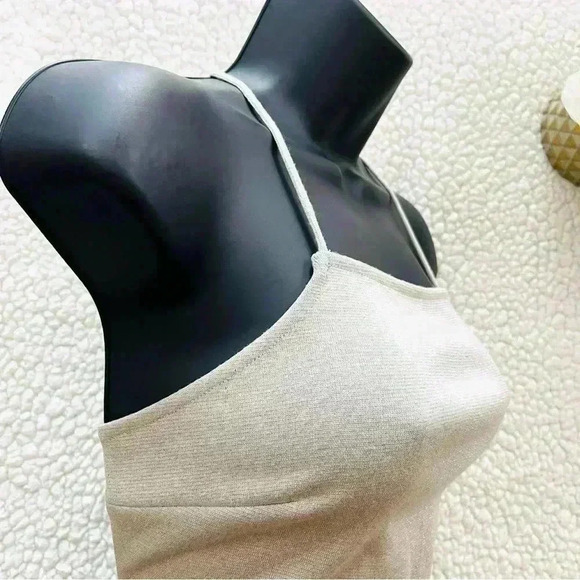 Urban Outfitters Silver Sparkle “70’s” Cropped Tie Back Halter Top Size S - Picture 4 of 13